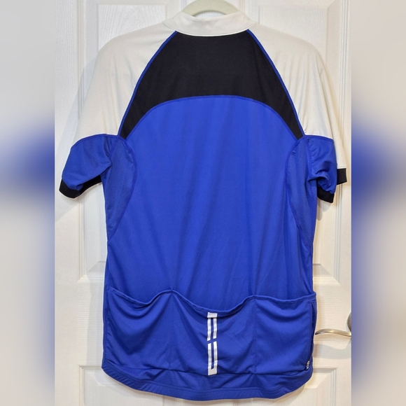 Blue and White Men's Cycling Jersey - Picture 5 of 6